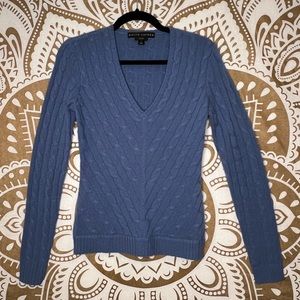 Ralph Lauren Black Label Slim Fit Blue Cashmere Sweater Sz Small